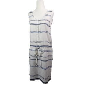 Michael Stars Women's Button Up Tank Dress Size S White Cotton Gauze Boho Beach